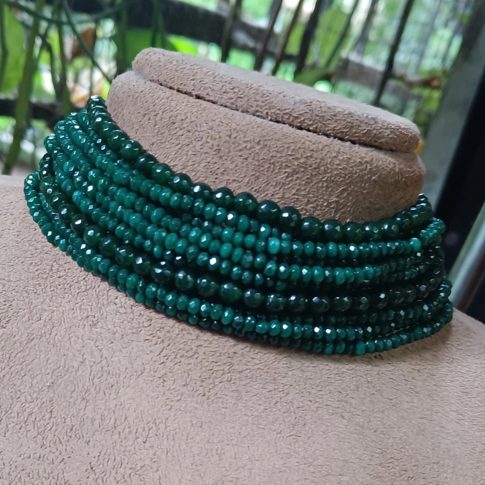 Colar Gargantilha Bollywood Estilo Indiano Pedra Verde 18" Joias de Noiva de Casamento - Imagem 1 de 4