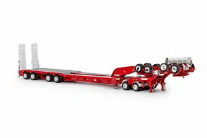 Drake ZT09340 Drake 4x8 Swingwing Drop Deck Trailer and 2x8 Dolly Rosso Red 1:50 - Picture 1 of 8