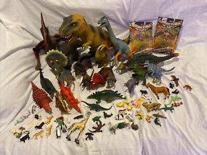 Dinosaurs and Animal Huge Toy Lot, Various Sizes And Scale, 40+ Figures/animals