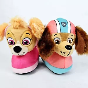 Nickelodeon PAW PATROL Toddler Slippers Liberty & Skye Plush 3D Girls Size 5-6 - Picture 1 of 10