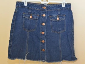 Forever 21 Denim Button Down Skirt Size Large - Picture 1 of 5