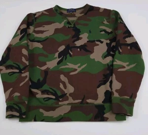 Polo Ralph Lauren Boys Camouflage Pattern Sweatshirt Pony Logo Retro Outdoors RL - Picture 1 of 5