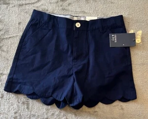 Crown & Ivy Navy Scalloped Shorts Sz 14 NWT - Picture 1 of 5