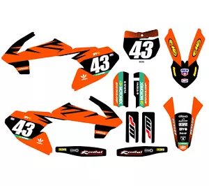 KTM65SX SX65 Graphic Kit w/Rider Number and Name 2016-2023 21mil Laminated - Bild 1 von 4