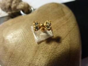 PIERCING Helix Stecker - Edelstahl gold - Schleife - Kristall klar - Bild 1 von 4
