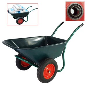 Schubkarre Bauschubkarre Schiebkarre 2-Rad 160kg Gartenkarre 100l Vollgummi - Bild 1 von 13