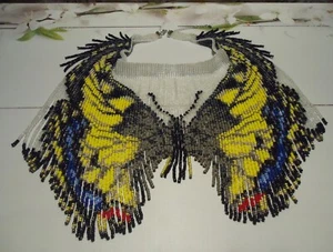 Choker. Handmade Beaded Necklace , Ukrainian Gerdan, Butterfly, Vyshyvanka. #30 - Picture 1 of 10