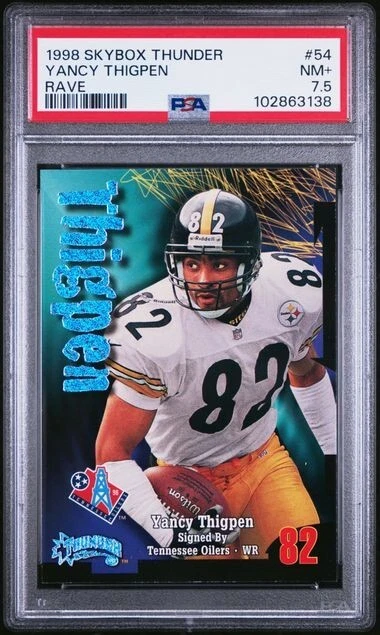 1998 Skybox Thunder YANCY THIGPEN Steelers RAVE 123/150 Rare PSA 7.5 Total Pop 1 - Image 1 of 2