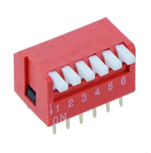 5x 6-Way Piano DIP DIL Red PCB Switch - Picture 1 of 1