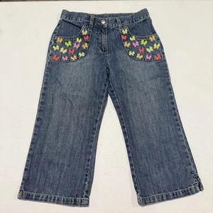 Gymboree Girls Y2K Jean Capris Size 10 Butterflies - Picture 1 of 5
