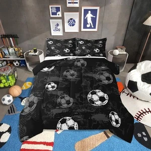 Soccer Comforter Twin Football Bedding Sets for Boys Teens Sport Themed Beddi... - Picture 1 of 6