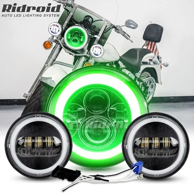 For Harley Electra Glide Ultra Classic 7" Led Headlight + 4.5" Passing Lights - Image 1 of 4