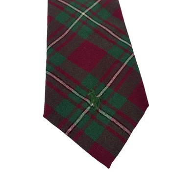Polo por Ralph Lauren Corbata Para Hombres Verde Rojo Tartán Cuadros Bordado Poni Hecho a Mano Foto 1 de 4