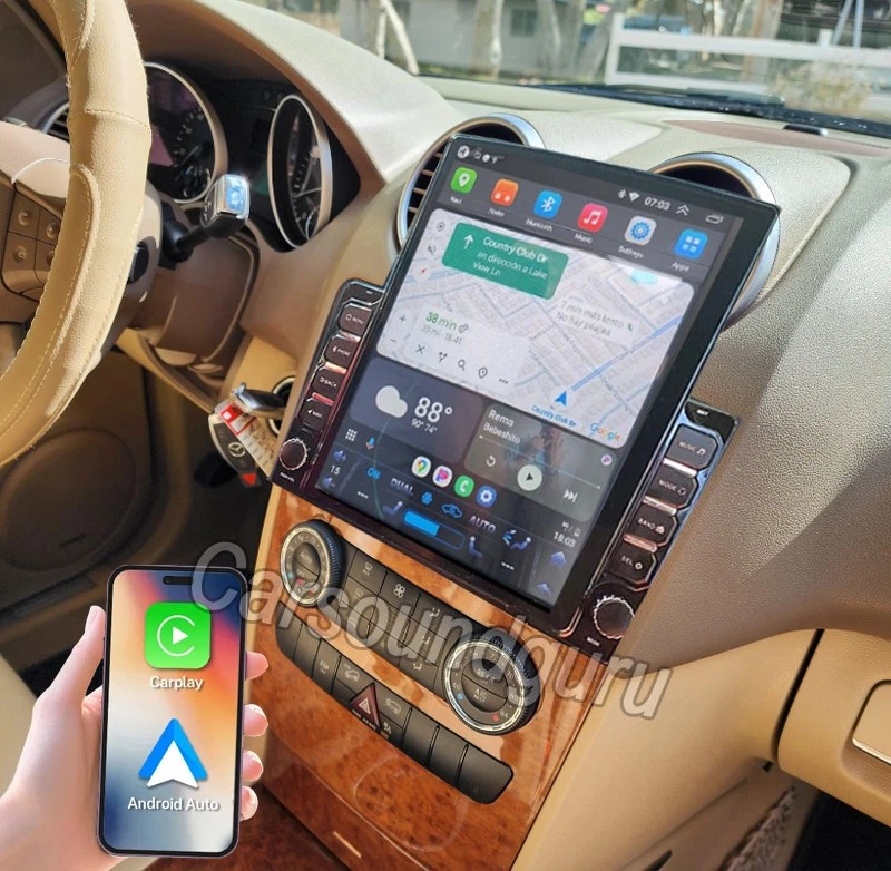 32G Car Radio Stereo CarPlay Android 15 For Mercedes-Benz ML350 GL450 2007-2011 Foto 1 de 4