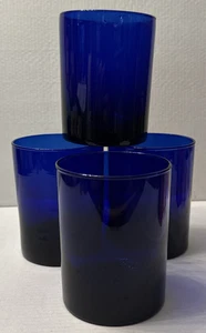 Vasos de colección *4* Libbey azul cobalto 12 oz fondo plano acampanados Highball Rocks - Imagen 1 de 5