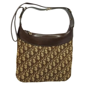 Christian Dior Trotter Canvas Shoulder Bag Brown Auth 119375 - Picture 1 of 22