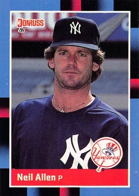 Neil Allen 1988 Donruss 597a New York Yankees Baseball Card - Image 1 of 2