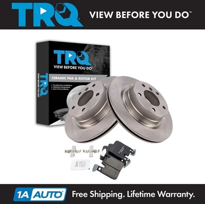 TRQ Rear Brake Pad & Rotor Kit Brake Rotor For 2014-2015 BMW 328i - Image 1 of 4