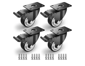 HOLKIE Ruote per Ruote Resistenti 3in Girevoli Set di 4 Freni Carico Industriale 1000lb - Foto 1 di 4