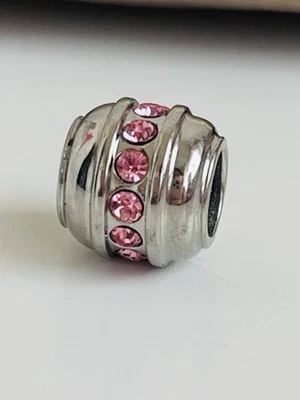 Charm Morellato Barilottino Con Cristalli Rosa Linea Drop - Immagine 1 di 4