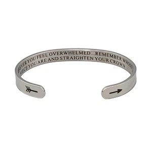 Brazalete Whenever You Feel Overwhemed Remember Niece Oculto Tono Plata - Imagen 1 de 6