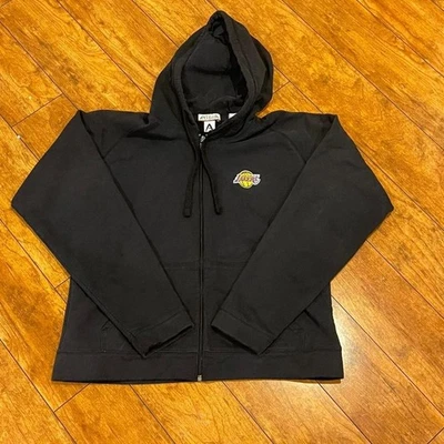 Black vintage Los Angeles Lakers embroider zip-up hoodie - Image 1 of 4