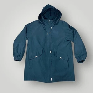 Fleet Street Hooded Rain Coat Jacket Womens Teal Blue Removable Liner - Picture 1 of 17