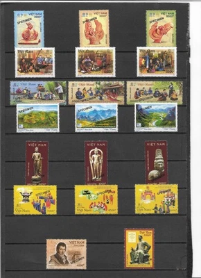 VIETNÃ - 2 DIGITALIZAÇÕES - "ESPÉCIME" SOBREIMPRESSÃO EM LOTE DE CONJUNTOS COMPLETOS - SEM MARCA DE CHARNEIRA - Imagem 1 de 2