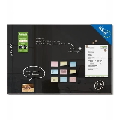 Glasmagnettafel schwarz beschreibbar 60x40cm Memoboard Pinnwand Küche Büro Board - Bild 1 von 4