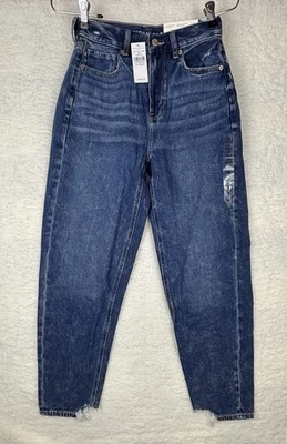 American Eagle Women’s 0 25 Mom Jeans High Rise Relaxed Fit NWT 90s Vintage Wash - Image 1 of 4