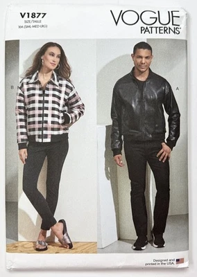 Vogue 1877 Unisex Loose Fit Bomber Jacket, S-L Chest 34-44, Uncut FF - Image 1 of 4