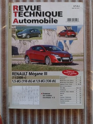 REVUE TECHNIQUE Renault Megane 3 1.5 1.9 Dci 110 130 Ch Depuis 2008 Megane III - Photo 1/4