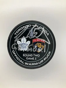 FLORIDA PANTHERS AARON EKBLAD SIGNED 25’ SC OFFICIAL WARM-UP PUCK JSA WITNESS - Picture 1 of 3