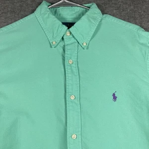 Ralph Lauren Shirt Mens Large Mint Green Classic Fit Button Down Oxford Pony - Picture 1 of 8