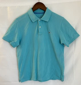 Vineyard Vines Boy's Large Aqua Blue Cotton Mesh Short Sleeve Polo Shirt - Picture 1 of 3
