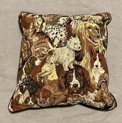 Almohada tapiz vintage para perros Corgi Dalmatian Terrier 16x16 Foto 1 de 4