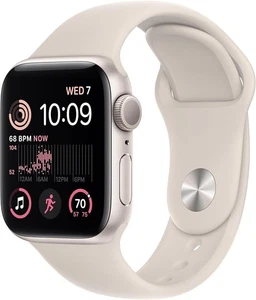 Apple Watch SE 2ème Génération 40mm GPS Starlight Aluminium avec Bracelet Sport - Photo 1 sur 6
