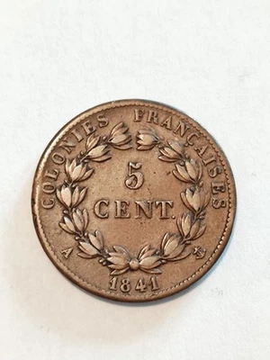 PIECE 5 CENTIMES COLONIES FRANCAISES 1841 Ref24559J - Photo 1/2
