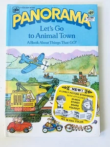 NOS ~ Vintage Panorama ~Let's Go to Animal Town ~ Golden Book w/ Fold-out Pages - Imagen 1 de 5
