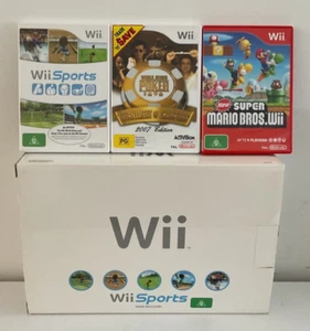 Nintendo Wii Console Boxed Controller Game Wii Sports Bundle RVL-001 & 3 Games. - Picture 1 of 4