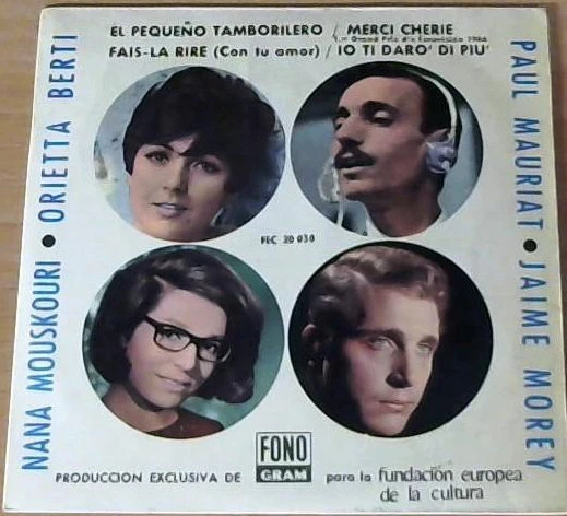 NANA MOUSKOURI ORIETTA BERTI PAUL MAURIAT EP Spain 1966 El pequeño tamborilero  - Image 1 of 1