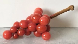 Antigua Italia Italiana Piedra de Mármol Tallada a Mano Fruta Rosa Realista - Imagen 1 de 5