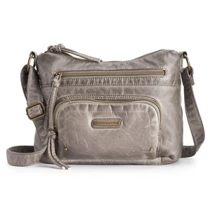 Borsa a tracolla Stone Mountain & Company Smokey Mountain Irene Hobo grigia - Foto 1 di 9
