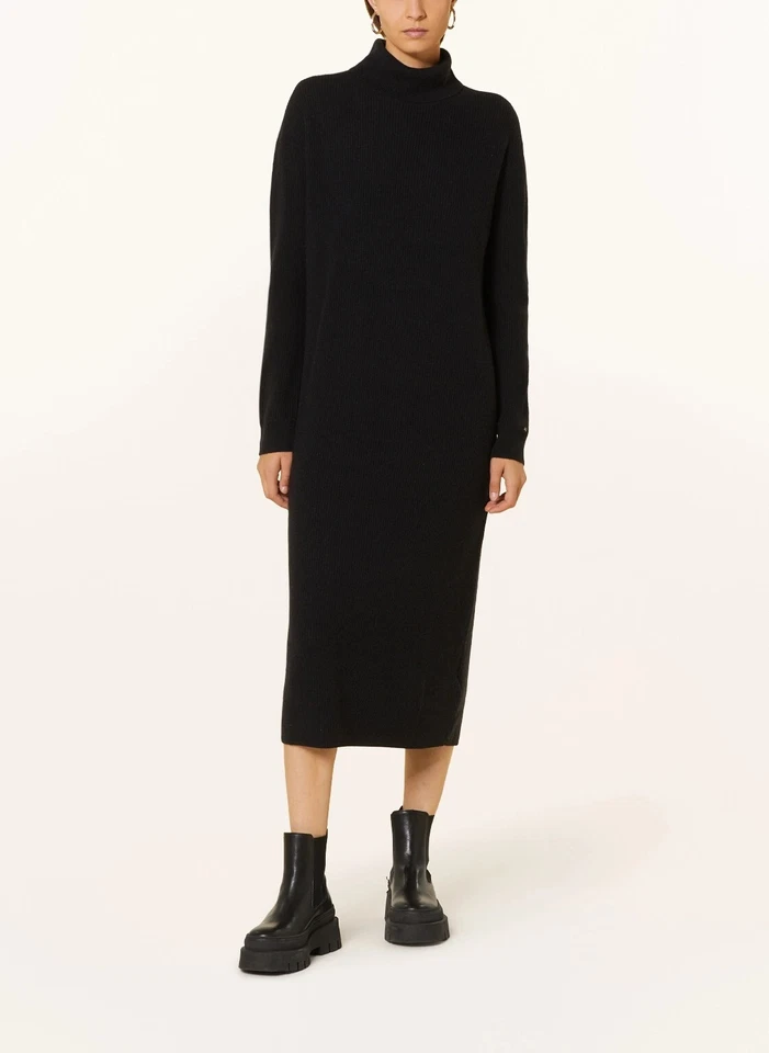 NEW TOMMY HILFIGER Wool Cashmere Turtle Neck Dress Black Size M $200 - Image 1 of 4