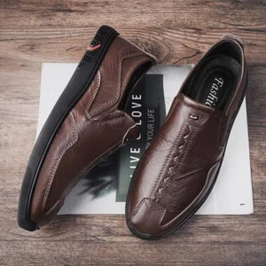 Mens Shoes Loafers Slip On Flat Soft Leather Moccasin-gommino Driving Outdoor 44 - Picture 1 of 14