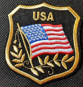 USA Flagge amerikanische Flagge Wappen und Schild Motorrad Aufnäher Biker Patch - Bild 1 von 1