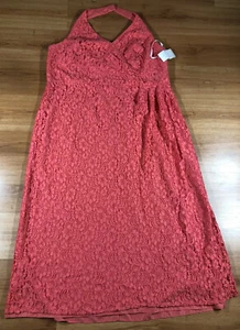 NWT Peach Pink Lace Dress Size 26 Floor Length  $190 Original - Picture 1 of 5