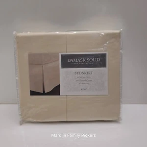 Charter Club Damast solider King-Bettrock natürliches Elfenbein 500 Fäden 16" Drop neu in Verpackung maßgeschneidert - Bild 1 von 6