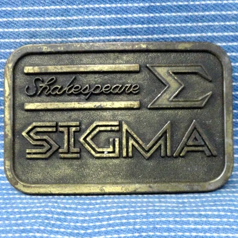 Shakespeare Sigma Fishing Gear Poles Reels Promo Belt Buckle Vtg 80s RJR .PCB899 - Image 1 of 4
