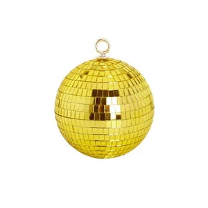 Mirror Disco Ball Decor, 6 inch Stage Mirror Balls Gold Disco Ball Ornaments - Picture 1 of 5